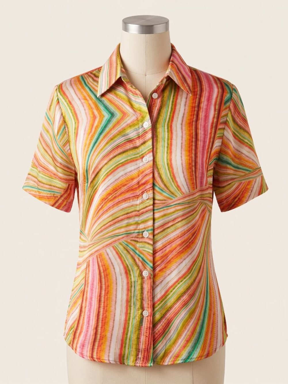 Frankies Bikinis Multicolored Striped Button Down Shirt Size S